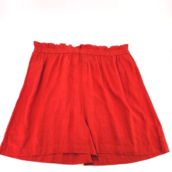 The Drop Priya Linen Shorts Womens Plus Size 4X Red Summer Vacation Travel Vacay - Picture 1 of 10